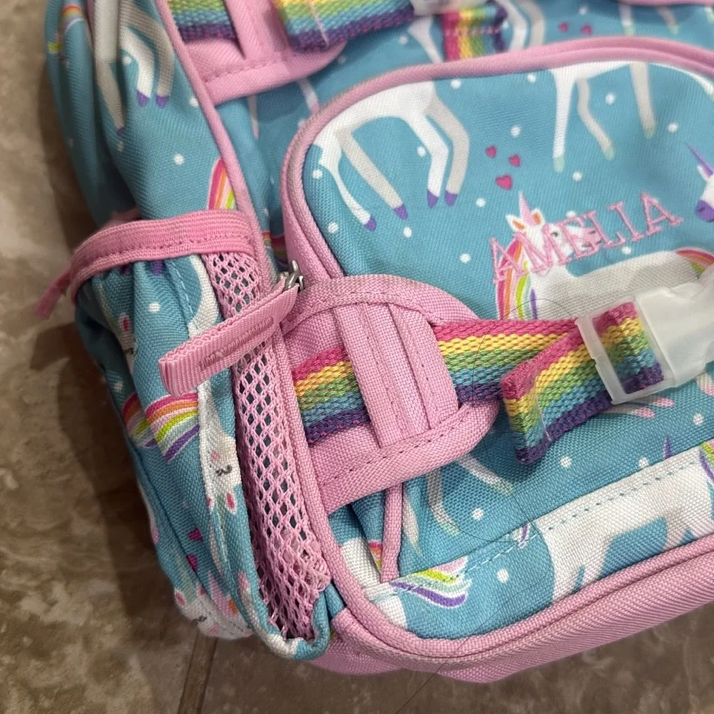 Pottery Barn‎ Kids Mackenzie Aqua Unicorn Parade mini Backpack.
